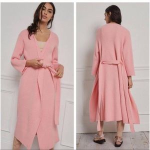 Anthropologie Amadi Alma Bright Pink Oversized Duster cardigan Medium